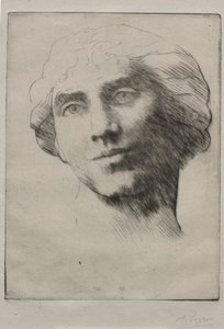 Cabeza de una joven de Alphonse Legros