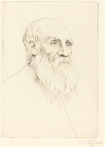 Cabeza de un Anciano (Estudio de Cabeza) de Alphonse Legros