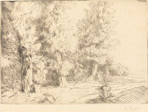 En el Bosque de Fontainebleau de Alphonse Legros