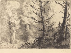 En el bosque de Fontainebleau de Alphonse Legros