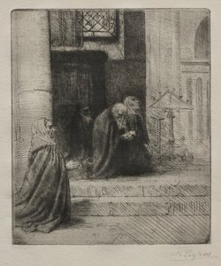 Interior de una iglesia de Alphonse Legros