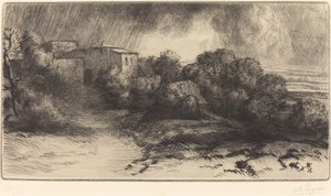La granja de Brieux efecto de tormenta de Alphonse Legros