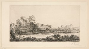 La granja en el río: efecto de la tarde de Alphonse Legros