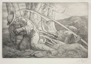 La Muerte y el Leñador (Quinta Placa) de Alphonse Legros