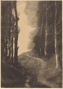 Paisaje con abedules de Alphonse Legros