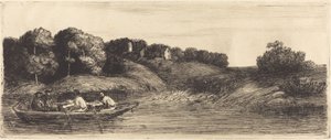Paisaje con barco, 1ª placa de Alphonse Legros
