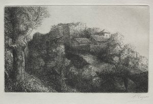 Paisaje con edificios de Alphonse Legros