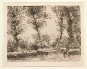 Les bords de la Liane (Las orillas del Liane) de Alphonse Legros