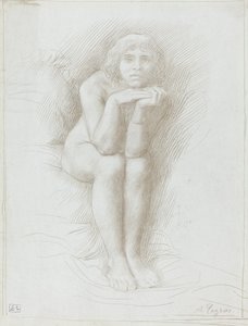 Modelo desnudo sentado de Alphonse Legros