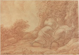 Campesino y asno de Alphonse Legros
