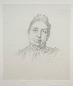 Retrato de Madame Kemp, Vista Frontal (3ª Placa) de Alphonse Legros