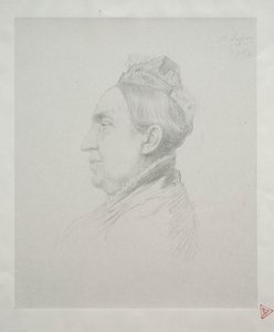 Retrato de Madame Kemp de Perfil (2da Placa) de Alphonse Legros