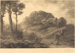 El regreso del recolector de leña, 2ª placa Le retour du fagotier de Alphonse Legros
