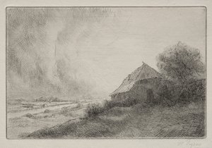 Casa en ruinas en una ladera de Alphonse Legros