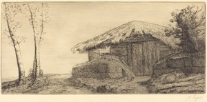 Cabaña de pastor en una ladera de Alphonse Legros