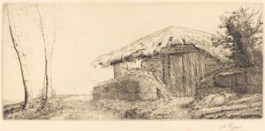 Cabaña de pastor en una ladera de Alphonse Legros