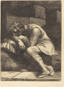Mendigo durmiendo de Alphonse Legros