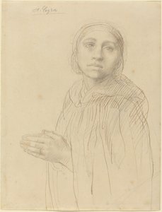 Estudio de mujer rezando de Alphonse Legros