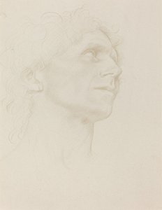 Estudio de cabeza de mujer, girada a la derecha de Alphonse Legros