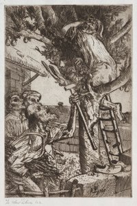 El ladrón de peras, No. 1, c. 1890 de Alphonse Legros