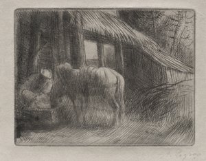 El abrevadero (2ª placa) de Alphonse Legros