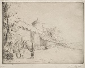 El abrevadero (2ª placa) de Alphonse Legros