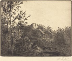 Vista de una granja de Alphonse Legros