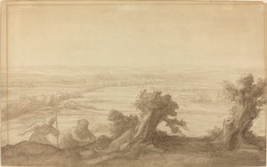 Vista sobre el campo plano, 1906 de Alphonse Legros