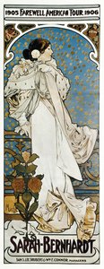 Cartel de la gira americana de despedida de Sarah Bernhardt de Alphonse Marie Mucha