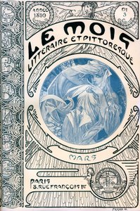 Portada de la revista (revista mensual) El Mes Literario y Pintoresco por Alphonse Mucha (1860-1939): marzo de 1899 - Maison de la Bonne Presse de Alphonse Mucha