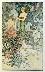 Ilustración de Alphonse Mucha de "Clio", una obra del autor francés Anatole France. 1900. Mucha (1860-1939) fue un pintor checo del Art Nouveau