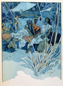 Ilustración de Alphonse Mucha de "Rama", un poema en tres actos de Paul Verola. ca.1898