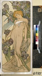 Iris (parte de la serie de flores). Obra de Alfons Maria Mucha (Alphonse Marie Mucha de Alphonse Marie Mucha