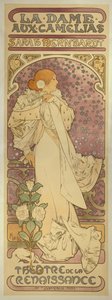 "La Dame aux Camélias", con Sarah Bernhardt de Alphonse Mucha