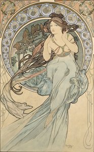 La música, 1898 de Alphonse Mucha