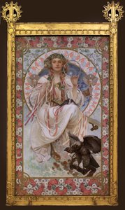 Retrato de Josephine Crane Bradley en Slavia de Alphonse Mucha