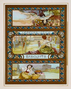 Póster publicitario de galletas "Lefevre-Utile", c.1910