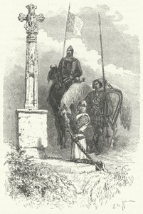 Fernando I de León rezando ante una cruz de Alphonse Marie de (after) Neuville