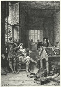 Francisco I de Francia con el impresor y erudito Robert Estienne de Alphonse Marie de (after) Neuville