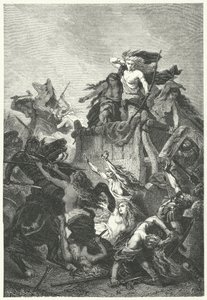 Mujeres germánicas defendiendo su campamento hasta la muerte de Alphonse Marie de (after) Neuville