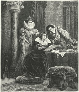María de Médici en consulta con Concino Concini y Leonora Dori de Alphonse Marie de (after) Neuville