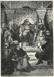 Reunión del consejo del emperador Carlomagno de Alphonse Marie de (after) Neuville