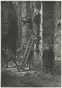 Protestantes destruyendo una estatua de la Virgen y el Niño en Notre Dame, París de Alphonse Marie de (after) Neuville