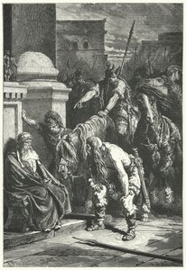 La muerte del cónsul romano Marco Papirio en el saqueo galo de Roma, 387 a.C. de Alphonse Marie de (after) Neuville