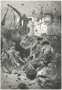 La muerte de Simón de Montfort en el sitio de Toulouse