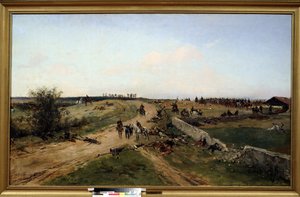 Guerra franco-prusiana. (Escena de la guerra franco-prusiana). Escena de guerra entre Prusia y el Imperio francés del 19 de julio de 1870 al 29 de enero de 1871. Pintura de Alphonse Marie de Neuville (1835-1885). Óleo sobre tela. Museo Nacional de Tula, Ru de Alphonse Marie de Neuville