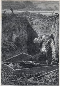 Los cementerios toman lo que se les da - Ilustración de Alphonse De Neuville para “Los miserables - Segunda parte: Cosette” de Victor Hugo 1862 de Alphonse Marie de Neuville