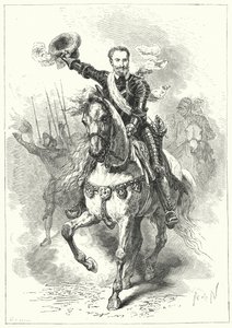 Enrique IV de Francia en la Batalla de Ivry, 1590 de Alphonse Marie de after Neuville