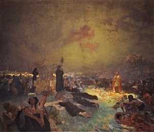 Después de la Batalla de la Colina Vítkov El ciclo La Epopeya Eslava de Alphonse Mucha