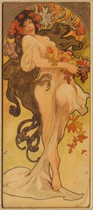 Otoño de la serie Les Saisons, c. 1900 de Alphonse Mucha